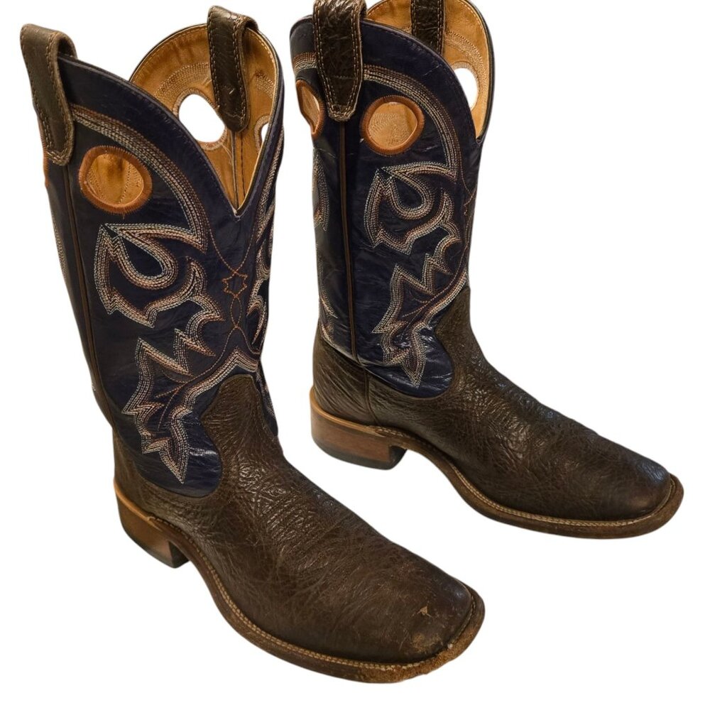 Boulet Cowboy Boots Womens 7 C Brown Purple Leather Western AS IS READ